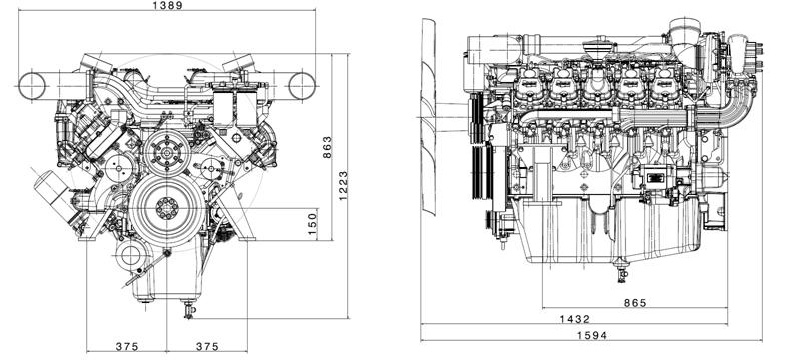 Дизельный двигатель Doosan P180LA